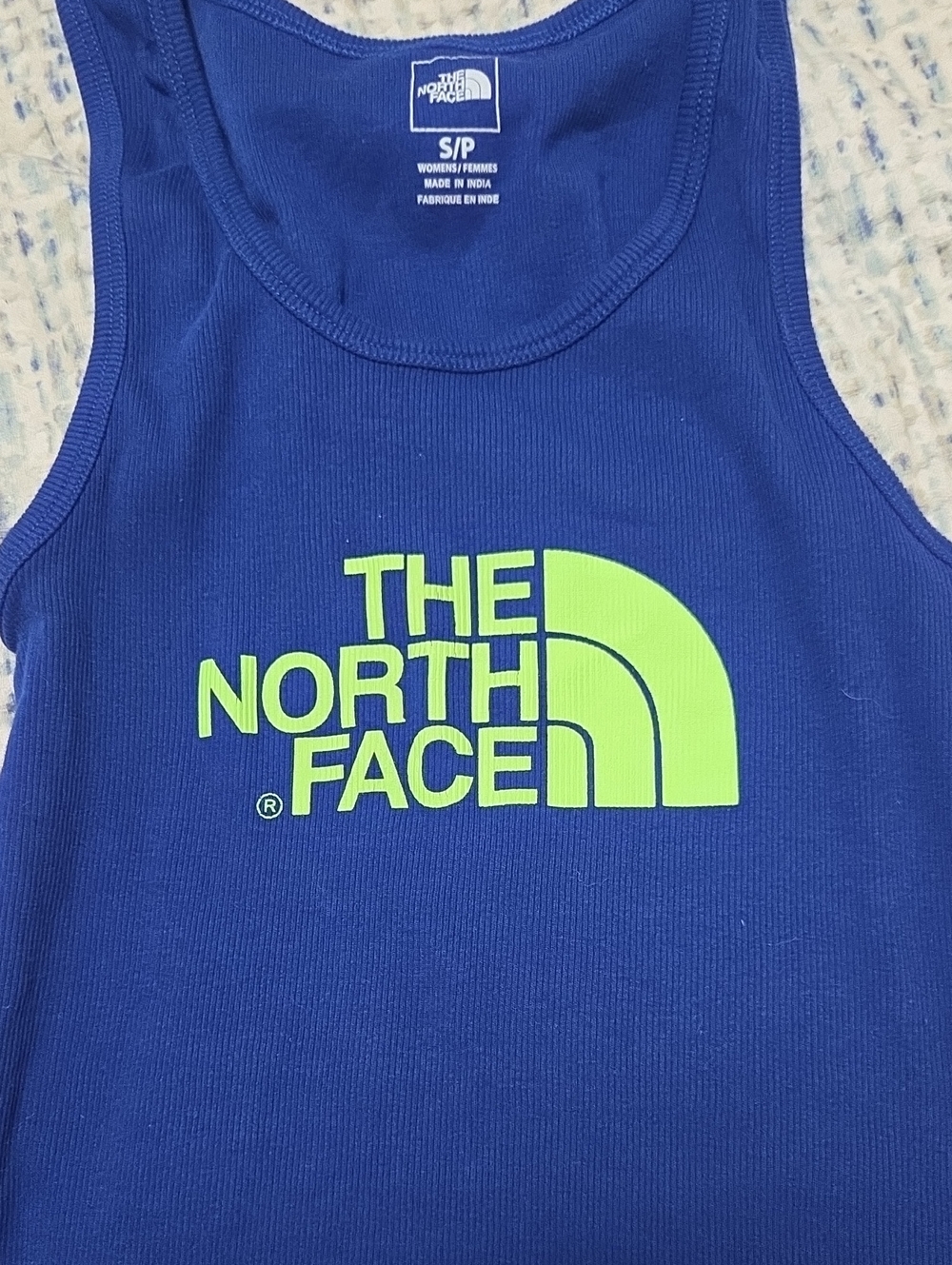 The North Face Royal Blue Tank with Neon Green Logo